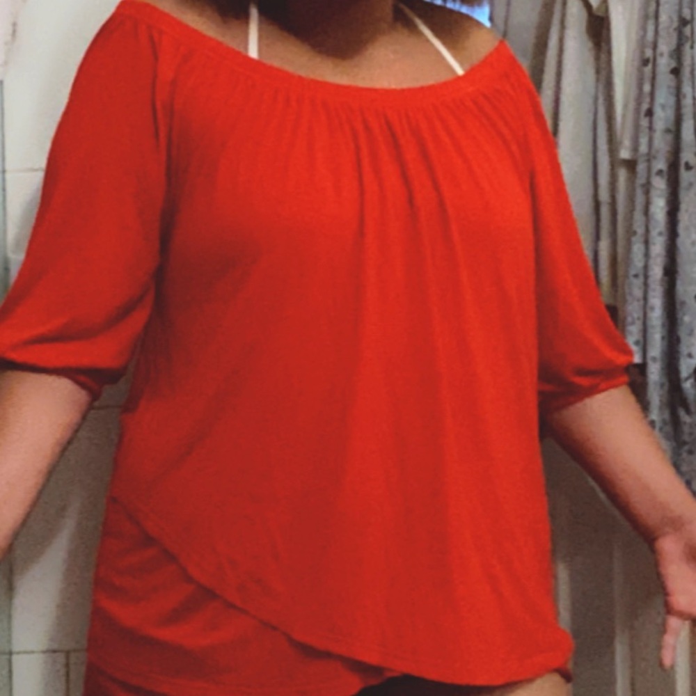 Red long shirt